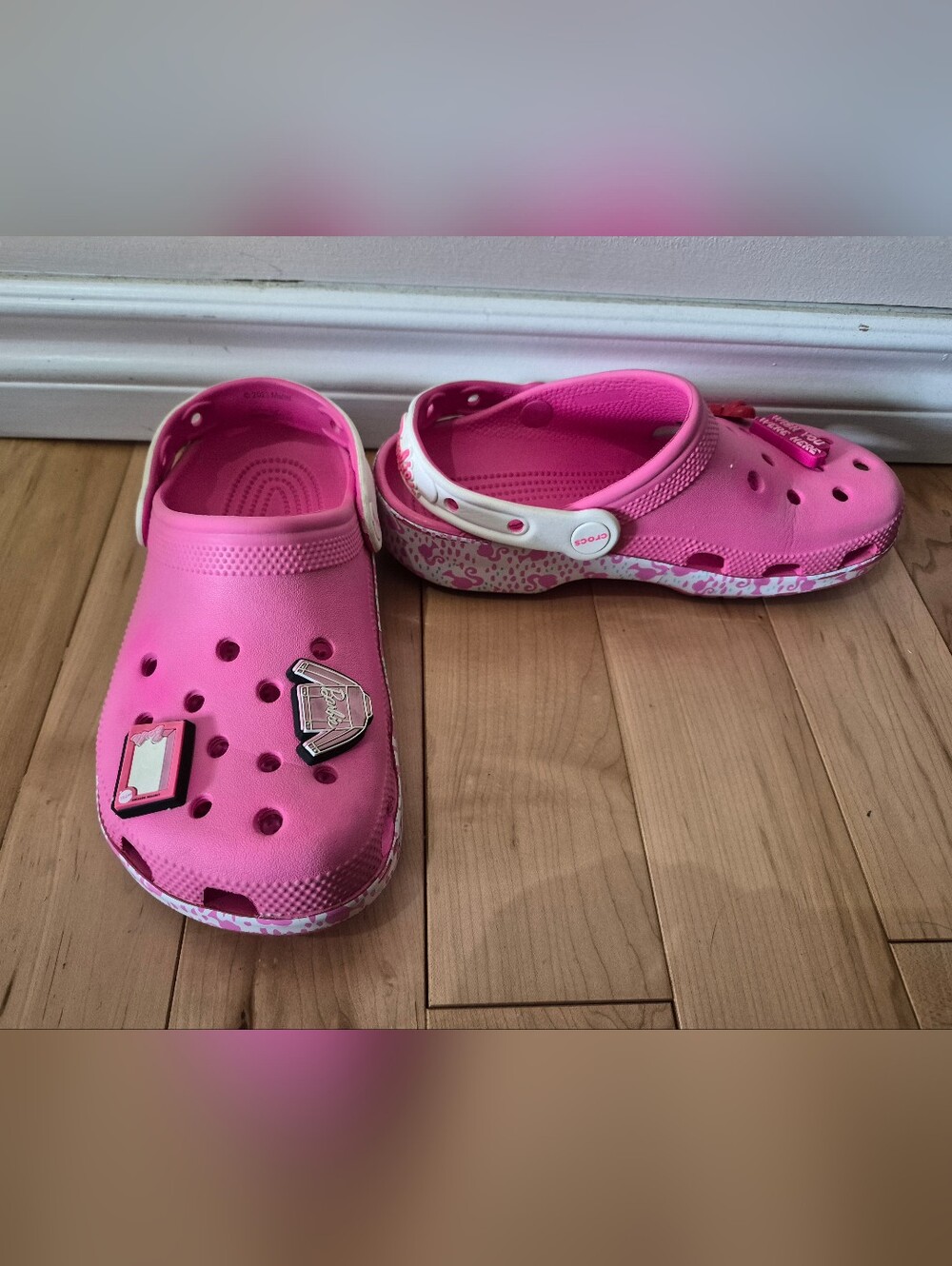 Crocs kids size 4 or women's size 6 Barbie shoes